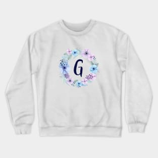 Floral Monogram G Icy Winter Blossoms Crewneck Sweatshirt